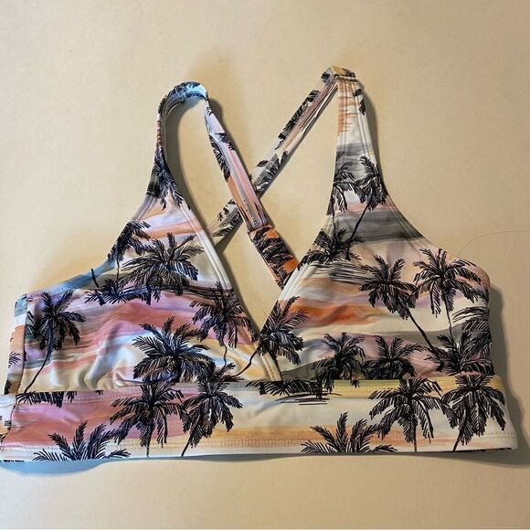 Next swimwear swimsuit bikini top NE12130 top tropical palm trees L - Picture 1 of 8
